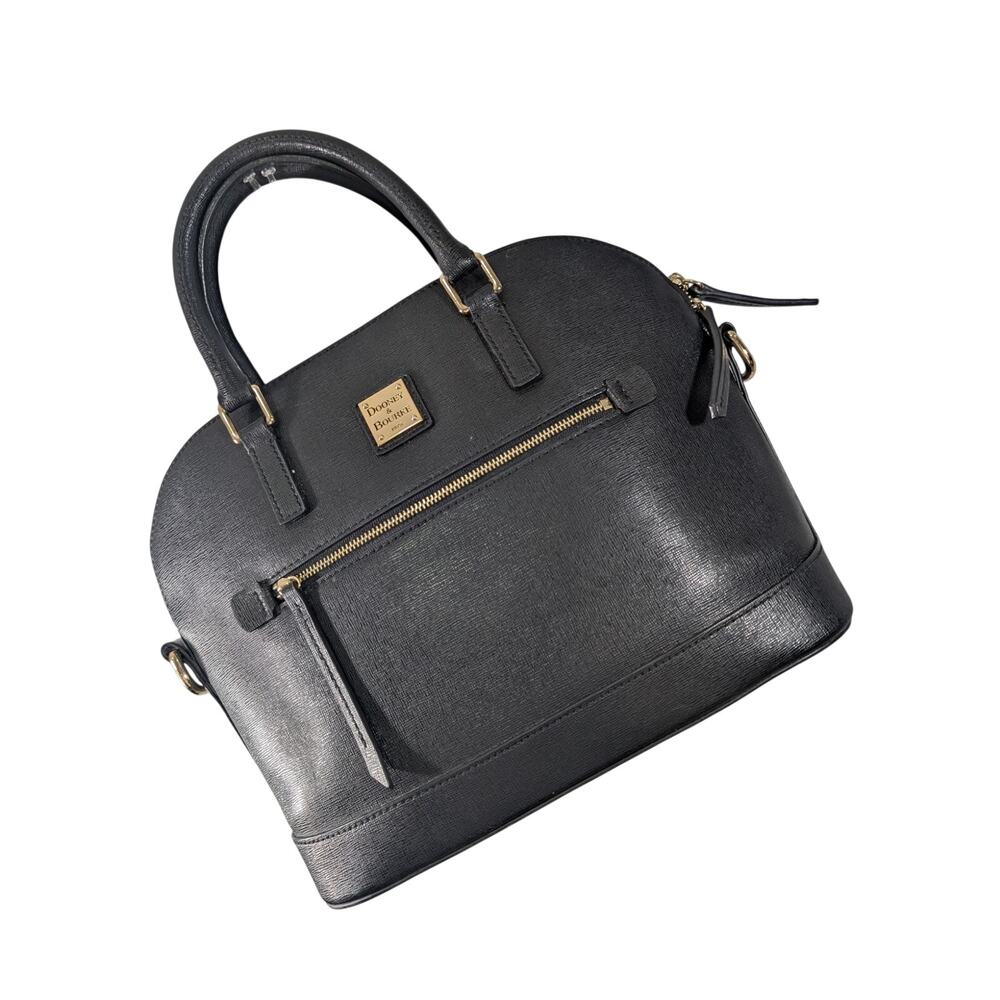 DOONEY & BOURKE! RICH BLACK GENUINE LEATHER, GOLD HARDWARE HAND BAG, PURSE! - Picture 11 of 11